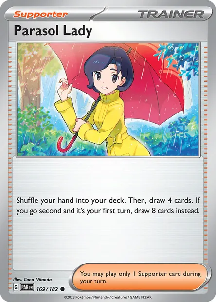 Parasol Lady, Pokémon card PAR 169 — Paradox Rift set