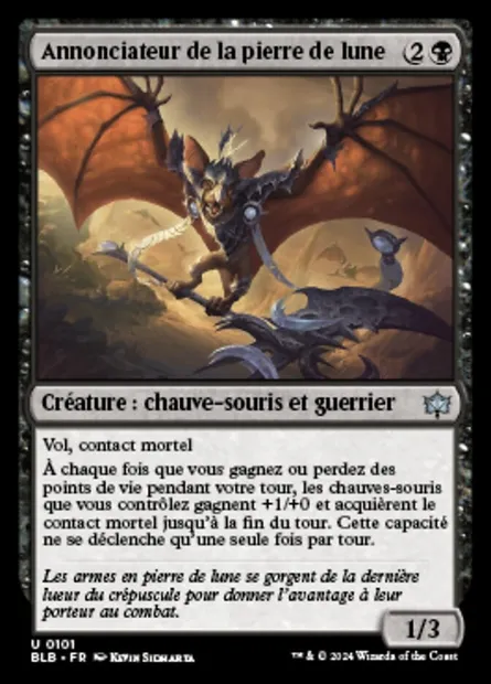 Annonciateur de la pierre de lune, carte Magic BLB 101 — extension Bloomburrow