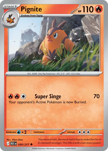 Pignite, Pokémon card ASC 030 — Ascended Heroes set