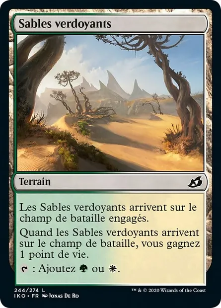 Sables verdoyants, carte Magic IKO 244 — extension Ikoria: Lair of Behemoths
