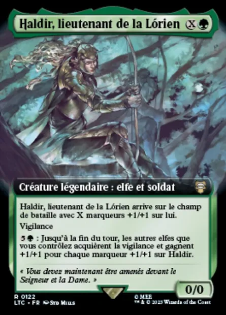 Haldir, lieutenant de la Lórien, carte Magic LTC 122 — extension Tales of Middle-earth Commander