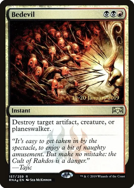 Bedevil, Magic card PRNA 157s — Ravnica Allegiance Promos set