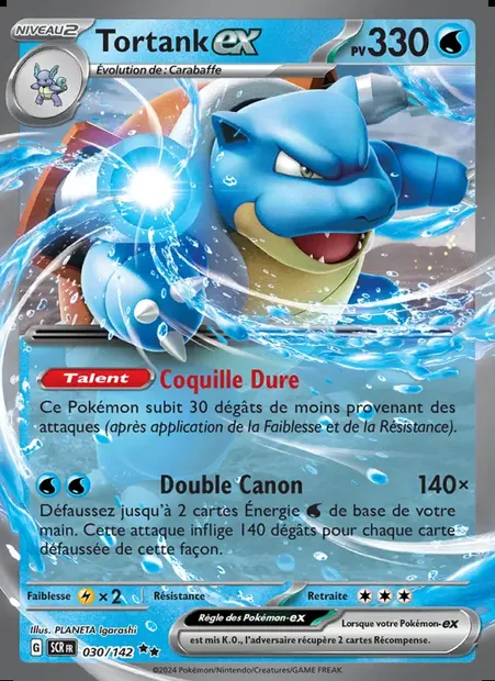 Tortank-ex, carte Pokémon SCR 030 — extension Couronne Stellaire
