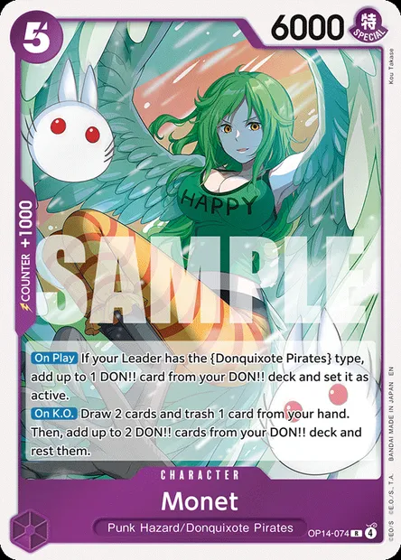 Monet, One Piece card OP14-074 — THE AZURE SEA’S SEVEN set