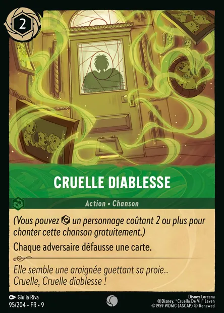 Cruelle Diablesse, carte Disney Lorcana CH9-095 — extension Fabuleux