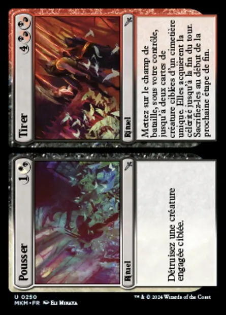 Pousser // Tirer // Pousser // Tirer, carte Magic MKM 250 — extension Murders at Karlov Manor