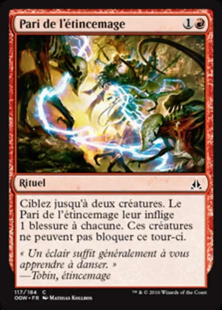 Pari de l'étincemage, carte Magic OGW 117 — extension Le serment des Sentinelles