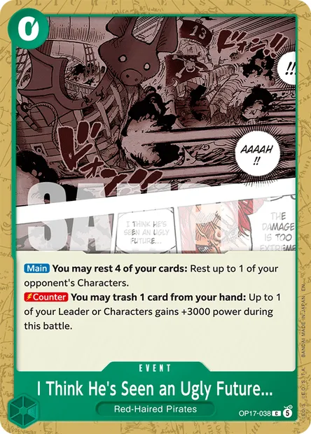 I Think He's Seen an Ugly Future..., One Piece card OP17-038 — THE WORLD’S STRONGEST WARRIORS set