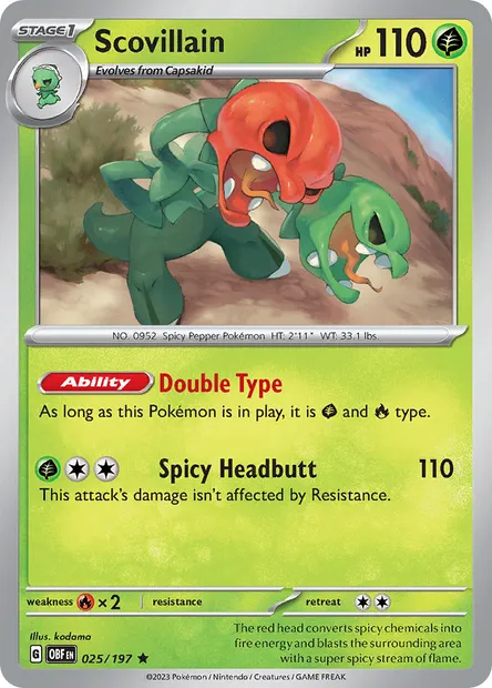 Scovillain, Pokémon card OBF 025 — Obsidian Flames set