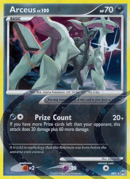 Arceus, Pokémon card AR 1 — Arceus set