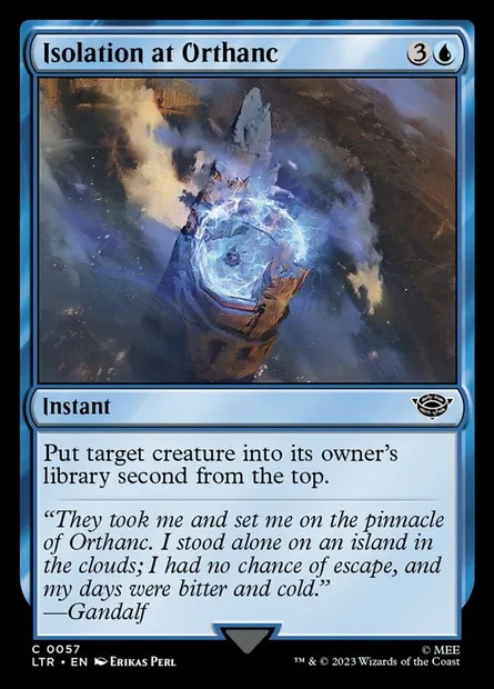 Isolation at Orthanc, Magic card LTR 57 — The Lord of the Rings: Tales of Middle-earth set