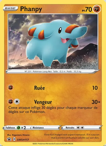 Phanpy, carte Pokémon SWSH 117 — extension Promo SWSH