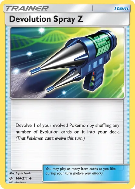 Devolution Spray Z, Pokémon card UNB 166 — Unbroken Bonds set