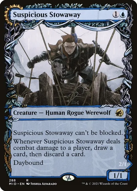 Suspicious Stowaway // Seafaring Werewolf, Magic card MID 288 — Innistrad: Midnight Hunt set