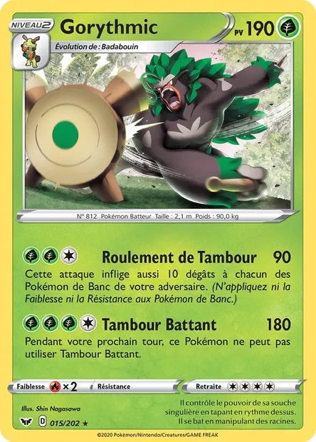 Gorythmic, carte Pokémon SSH 15 — extension Épée et Bouclier