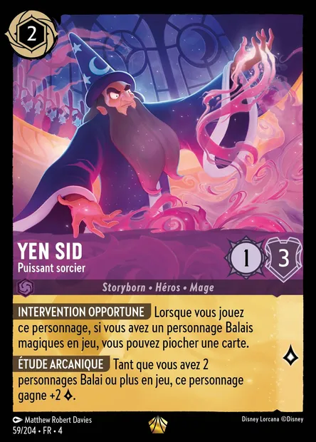 Yen Sid - Puissant sorcier, carte Disney Lorcana CH4-059 — extension Le Retour d'Ursula