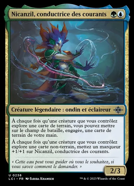 Nicanzil, conductrice des courants, carte Magic LCI 236 — extension The Lost Caverns of Ixalan