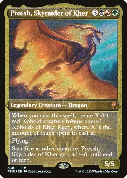 Prossh, Skyraider of Kher, Magic card CMR 530 — Commander Legends set