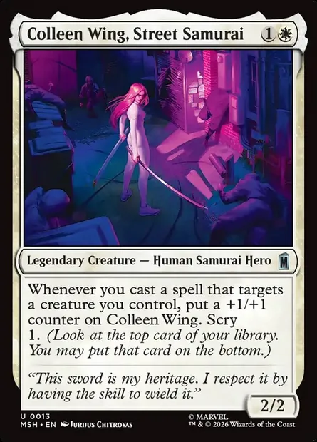 Colleen Wing, Street Samurai, Magic card MSH 13 — Marvel Super Heroes set