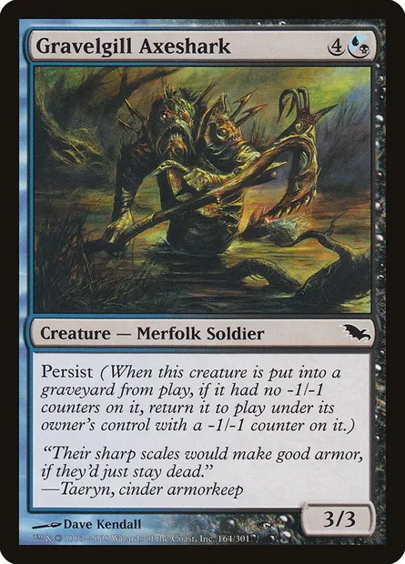 Gravelgill Axeshark, Magic card SHM 164 — Shadowmoor set