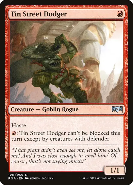 Tin Street Dodger, Magic card RNA 120 — Ravnica Allegiance set