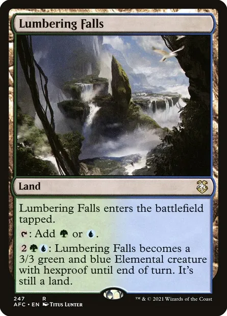 Lumbering Falls, Magic card AFC 247 — Forgotten Realms Commander set