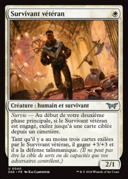 Survivant vétéran, carte Magic DSK 40 — extension Duskmourn: House of Horror