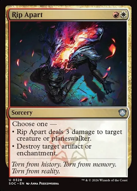 Rip Apart, Magic card SOC 328 — Secrets of Strixhaven Commander set