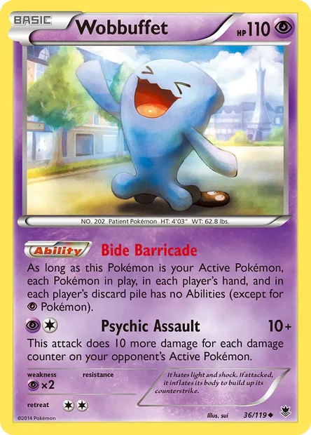 Wobbuffet, Pokémon card PHF 36 — Phantom Forces set