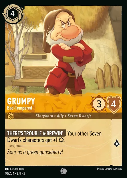 Grumpy - Bad-Tempered, Disney Lorcana card CH2-010 — Rise of the Floodborn set
