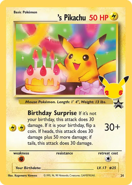 Pikachu de ________, carte Pokémon CEL CC008 — extension Célébrations