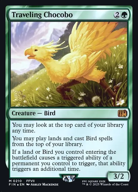 Chocobo voyageur, carte Magic PFIN 210s — extension Final Fantasy Promos