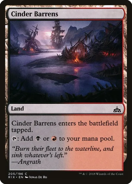 Cinder Barrens, Magic card RIX 205 — Rivals of Ixalan set