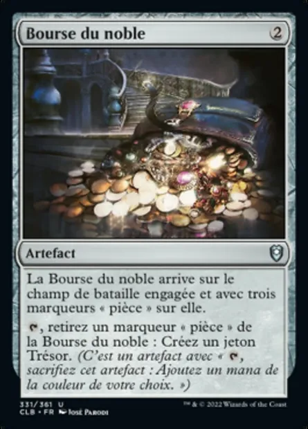 Bourse du noble, carte Magic CLB 331 — extension Commander Légendes : la bataille de la Porte de Baldur
