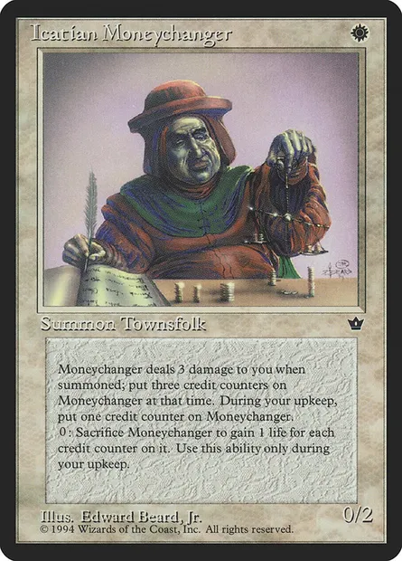 Icatian Moneychanger, Magic card FEM 10b — Fallen Empires set