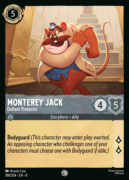 Monterey Jack - Defiant Protector, Disney Lorcana card CH8-188 — The Reign of Jafar set