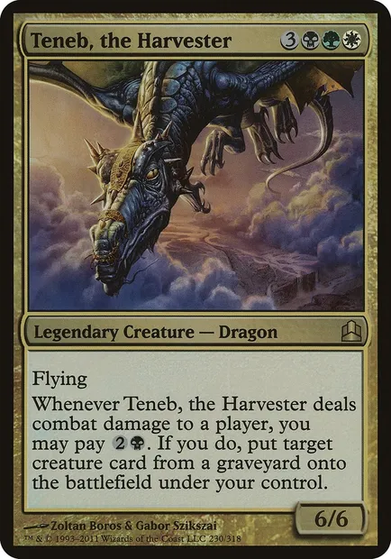 Teneb, le moissonneur, carte Magic OCMD 230 — extension Commander 2011 Oversized