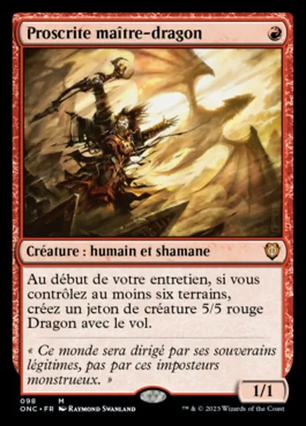 Proscrite maître-dragon, carte Magic ONC 98 — extension Phyrexia: All Will Be One Commander