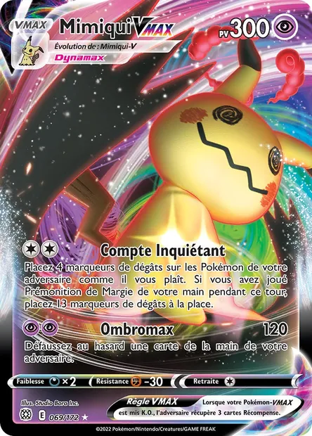 Mimiqui VMAX, carte Pokémon BRS 069 — extension Stars Étincelantes