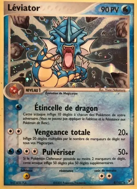 Léviator, carte Pokémon DX 8 — extension EX Deoxys