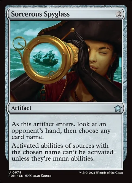 Sorcerous Spyglass, Magic card FDN 679 — Foundations set