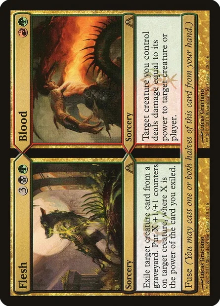 Flesh // Blood, carte Magic DGM 128 — extension Le labyrinthe du dragon