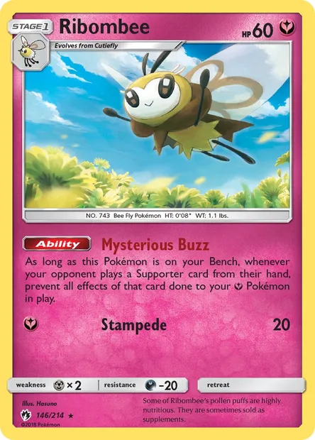 Ribombee, Pokémon card LOT 146 — Lost Thunder set