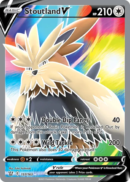 Stoutland V, Pokémon card BST 157 — Battle Styles set