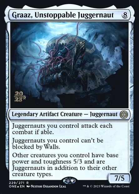Graaz, djaggernaut invincible, carte Magic PONE 229s — extension Phyrexia: All Will Be One Promos