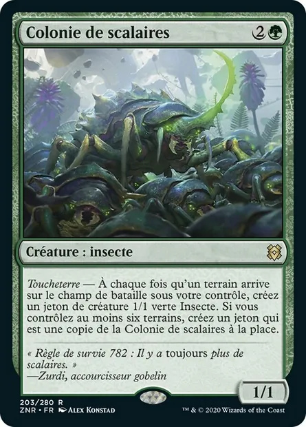 Colonie de scalaires, carte Magic ZNR 203 — extension Renaissance de Zendikar