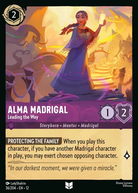 Alma Madrigal - Leading the Way, Disney Lorcana card CH12-036 — Wilds Unknown set