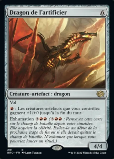 Dragon de l'artificier, carte Magic BRO 291 — extension La Guerre Fratricide
