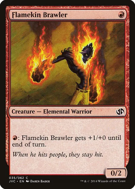 Flamekin Brawler, Magic card JVC 35 — Duel Decks Anthology: Jace vs. Chandra set