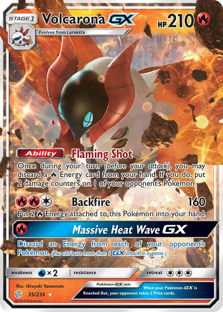 Volcarona GX, Pokémon card CEC 35 — Cosmic Eclipse set